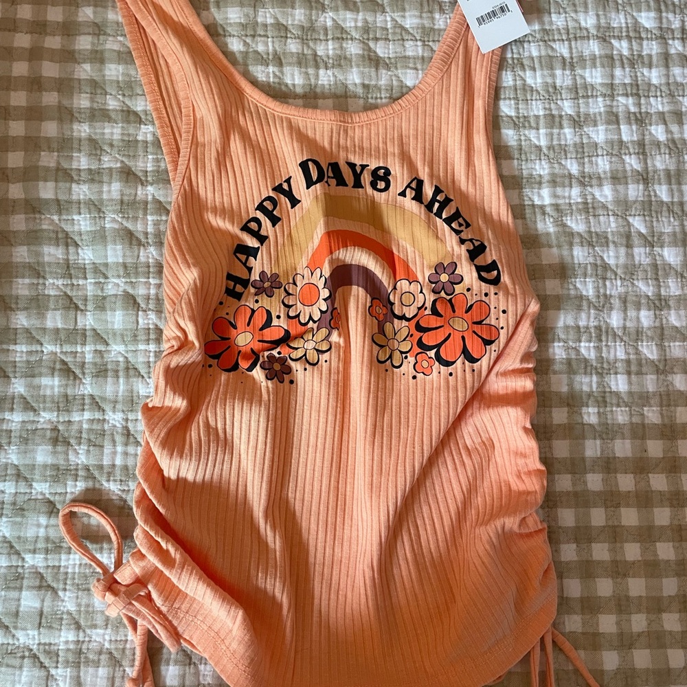 NWT Retro Orange Graphic Tank Top